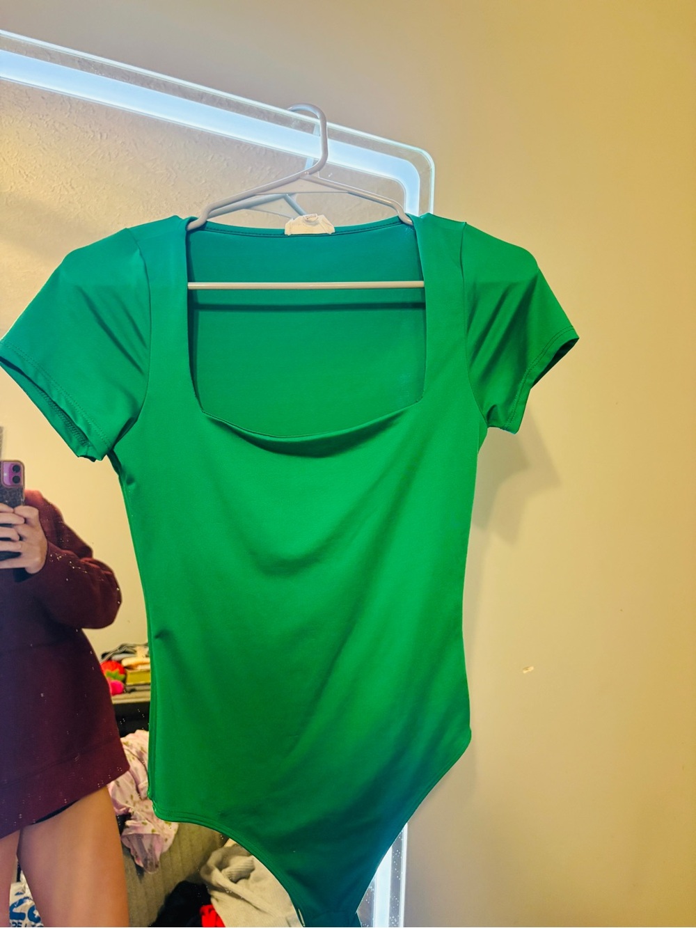 Marshalls Emerald Green Scoop Neck Short Sleeve Bodysuit